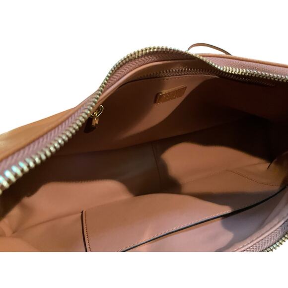 Prada Aimee Genuine Leather Shoulder Bag Zipper Top Caramel Womens Medium NWT - Picture 12 of 12